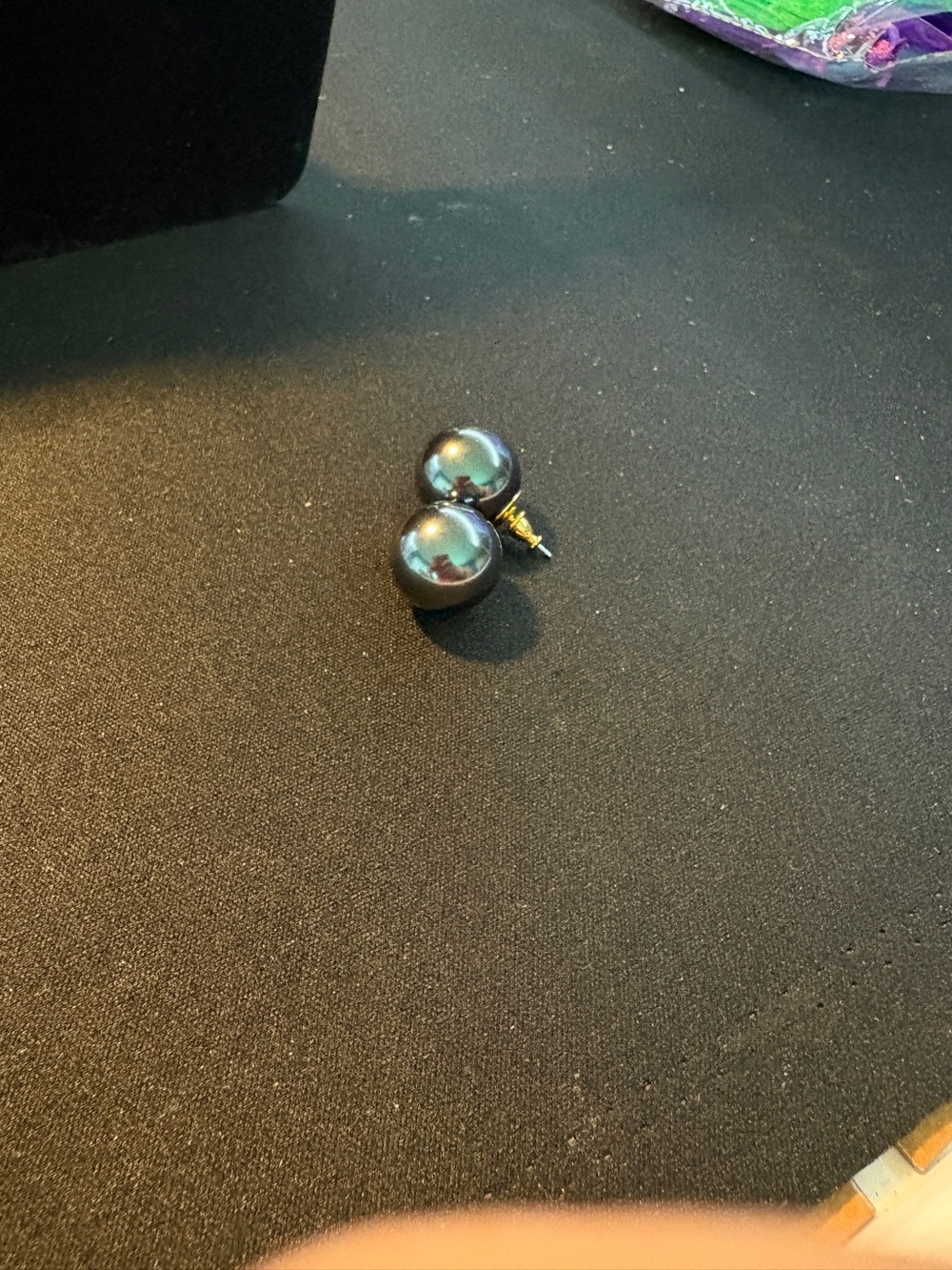 Blue Ball Stud Earrings